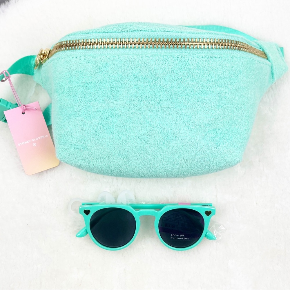 💚☀️ BUNDLE ✨ Stoney Clover Lane x Target Green Terry Fanny Pack + Sunglasses 🕶